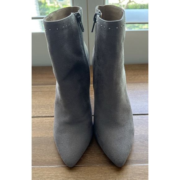 NWOT NEIMAN MARCUS Microsuede Booties Gray | 7 - Picture 4 of 9